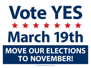 Fayetteville Vote Yes on March 19 to move our elections to November!